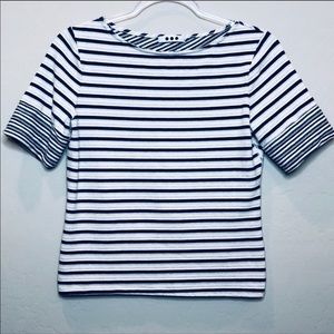 ⭐️ Three Dots Striped 3/4 Sleeve Knit Top